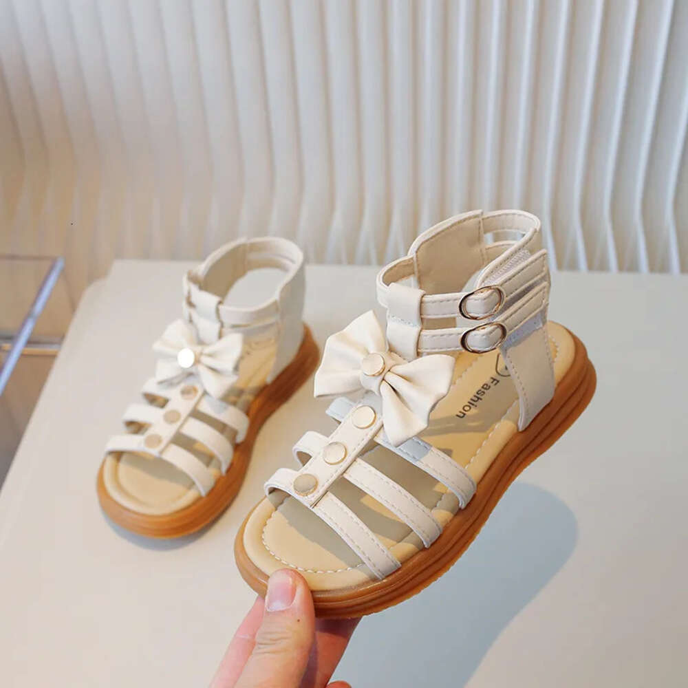 2024 Girls Roman Children's Summer Fashion Sweet Bowtie Kids Princess Causal Cut-outs Thick Bottom Beach Sandals