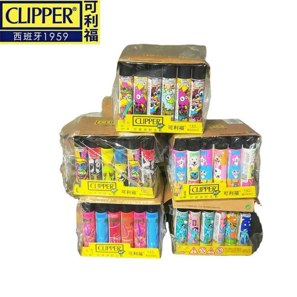 Lighters Clipper Lighter Grinding Wheel Mini Lighter Butane Flashlight (24 pieces) Mens Small Tool Cool Gift Cigar Accessories S24513