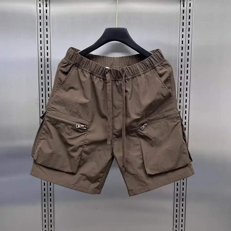 Large Pocket Workwear Shorts For Men Summer Breathable Quick Drying Casual Streetwear Sport Simple Straight Five Point Short 240513