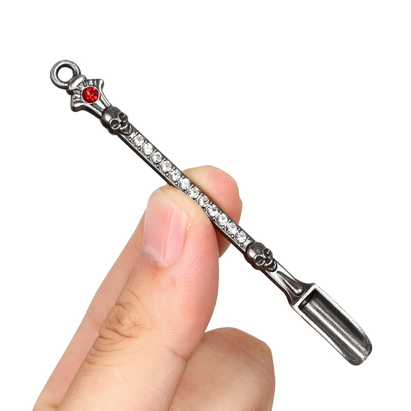 Mini Shovel Spoon Skeleton Diamond Metal Smoke Shovels Powder Scoop Hookah Shisha Smoking Pipe Snuff Smoking Accessories