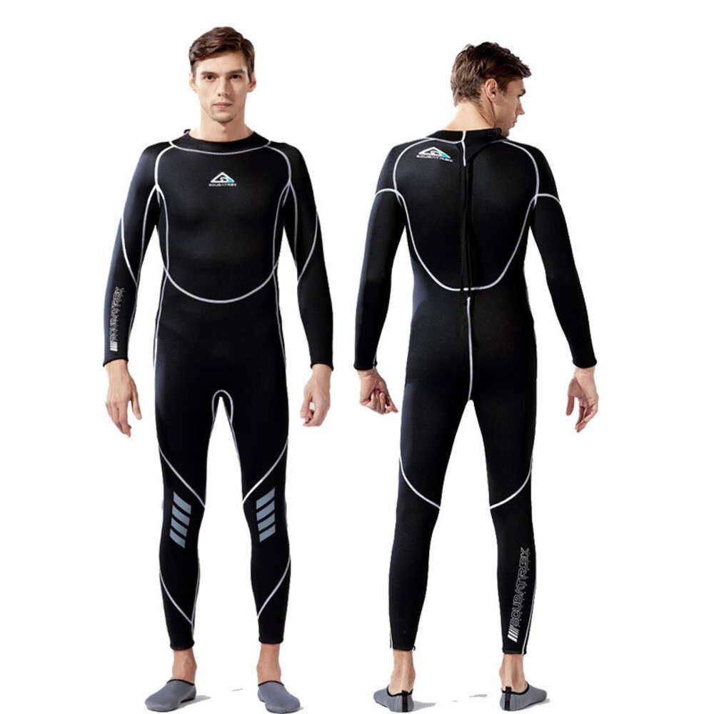 3mm Suit, Men's One Piece, Warm Surfing Jellyfish Clothes, Women's Long sleeved, Cold proof Diving Winter Swimming Clothes and Pants H520-14