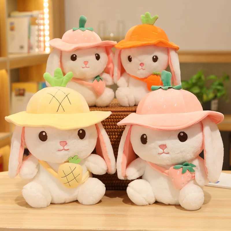 Stuffed Plush Animals Cute Fruit Rabbit Plush Doll Toy Kaii Stuffed Animals Carrot Strberry Bunny Plushies Doll Anime Cartoon Soft Kids Babys Toys