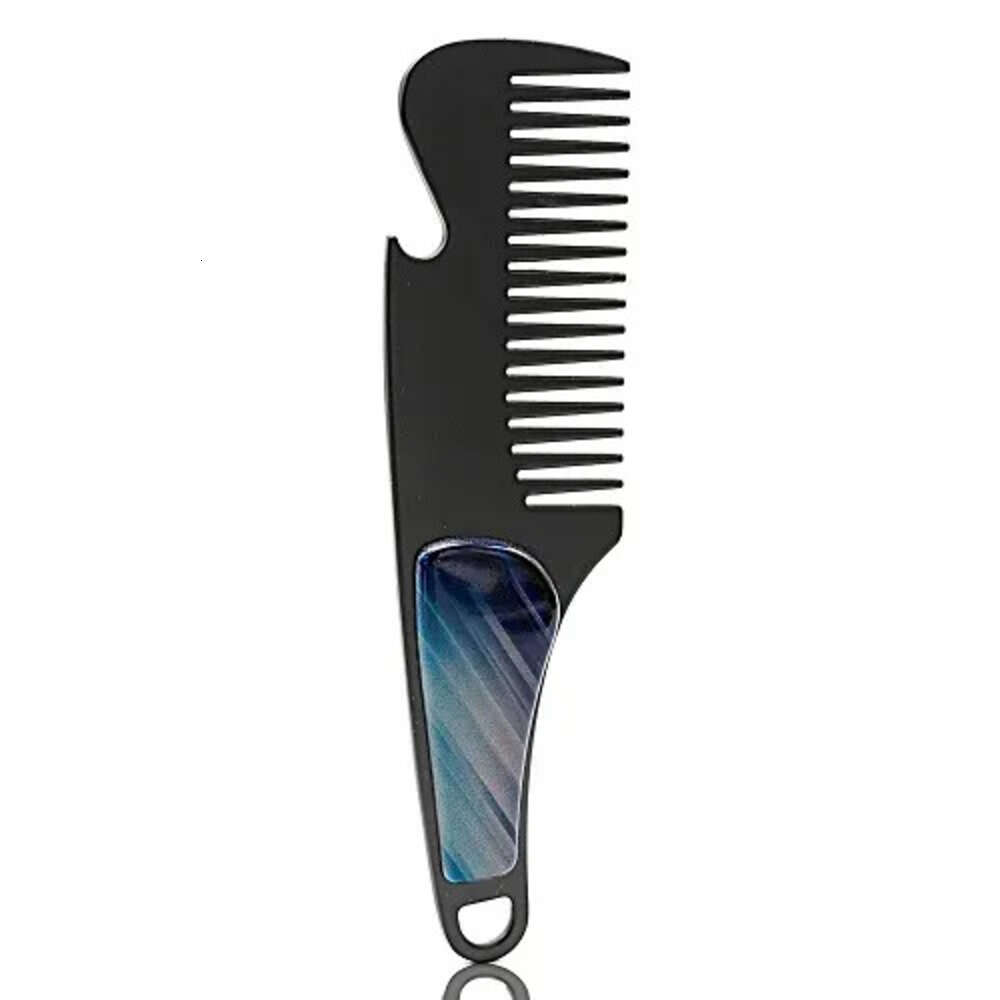Pocket Hair Comb Stainless Steel Portable Men Beard Comb For Shaving Beer Opener Portable Metal Mustache Comb Peine De Barba Portatil Para Hombres Who
