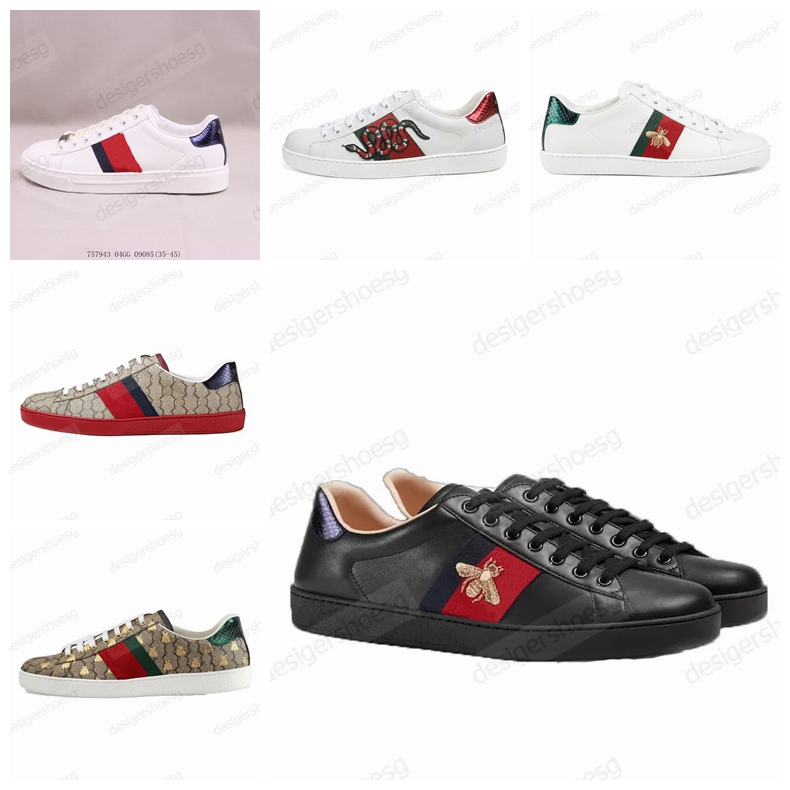 gg designer shoes sneakers trainers mens women rhyton casual bee shoe gold white green red stripe tiger snake sneaker embroidered gucciis guccily 4WH9