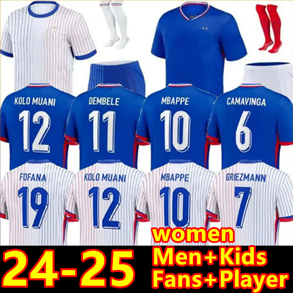 24 25 Euro Cup French Jersey MBAPPE Soccer Jerseys Home DEMBELE COMAN SALIBA KANTE Maillot De Foot Equipe Maillots GRIEZMANN Kids Men Women Fans Player Football Shirt
