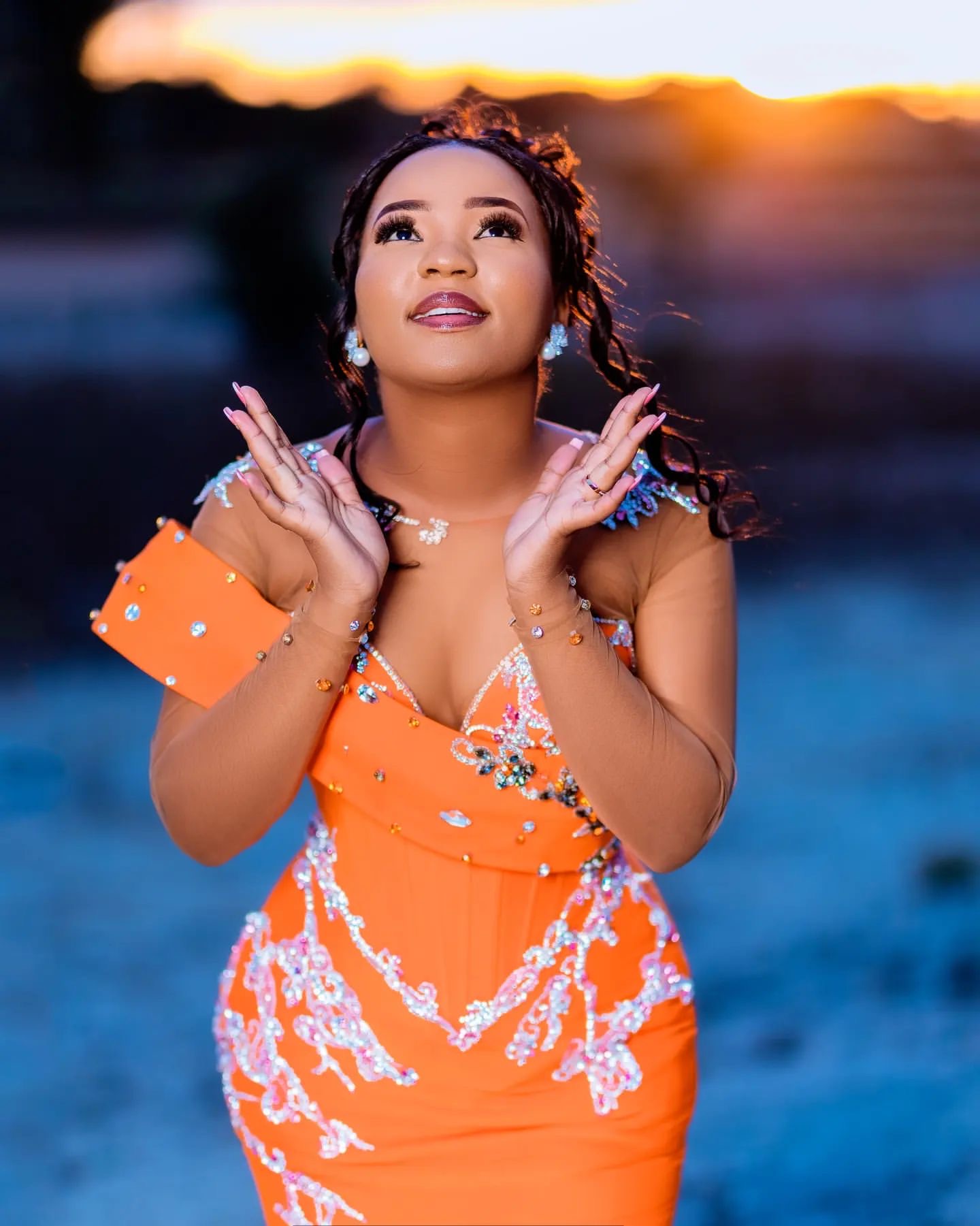 2024 Aso Ebi Orange Mermaid Prom Dresses Lace Beaded Crystals Evening Formal Party Second Reception Birthday Engagement Thanksgiving Dress Gowns ZJW05