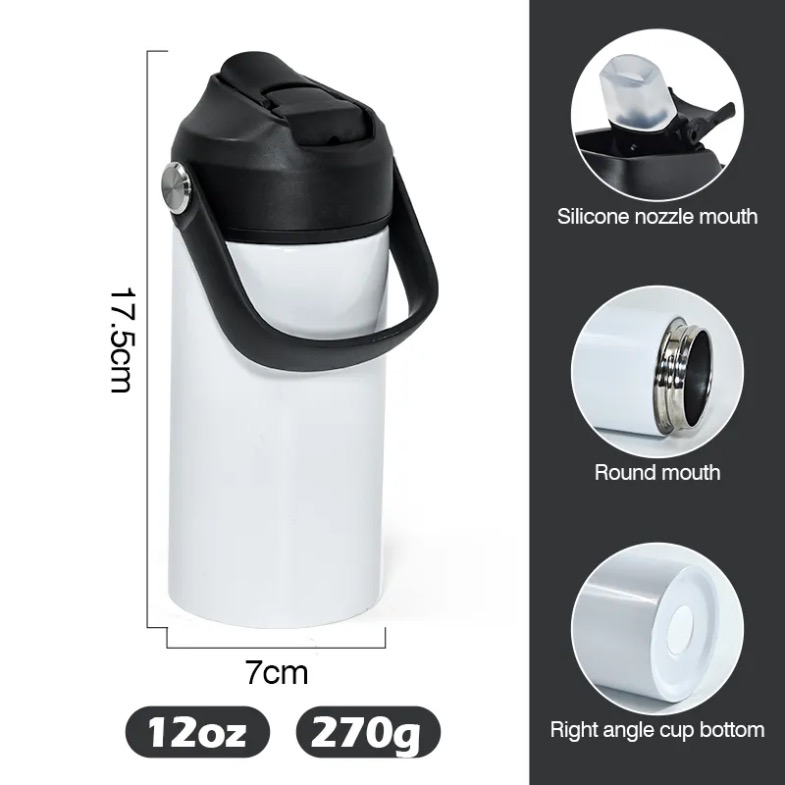 US Ship 12Oz New Sublimation Kids Tumbler Children Student Sports Water Bottle 350Ml Blank White Stainless Steel Portable Drink Cup 5 Colors 0513 JJ 5