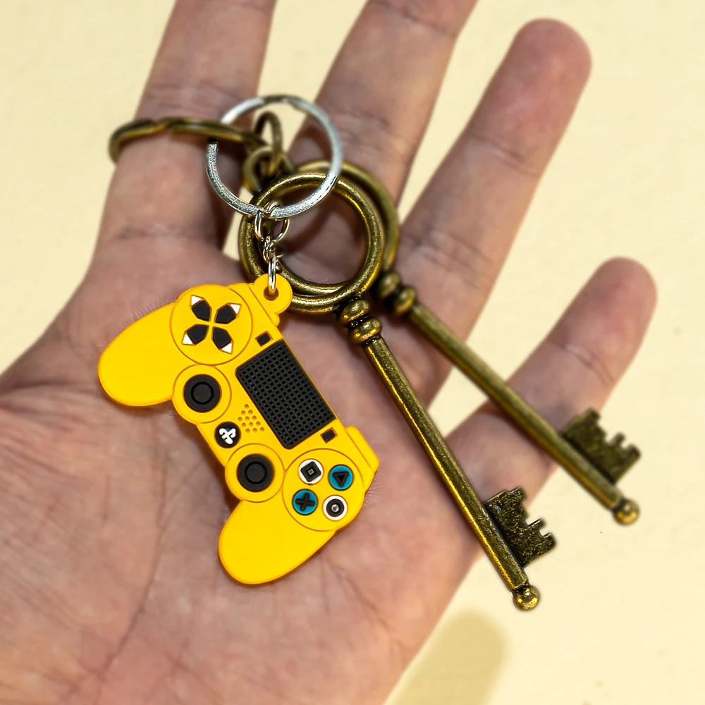 50PCS PVC Keychain Cute Gamepad Colorful Joystick Keyring Wholesale Custom Key Chain for Car Key Accessories Gadget for Man Gift 240516