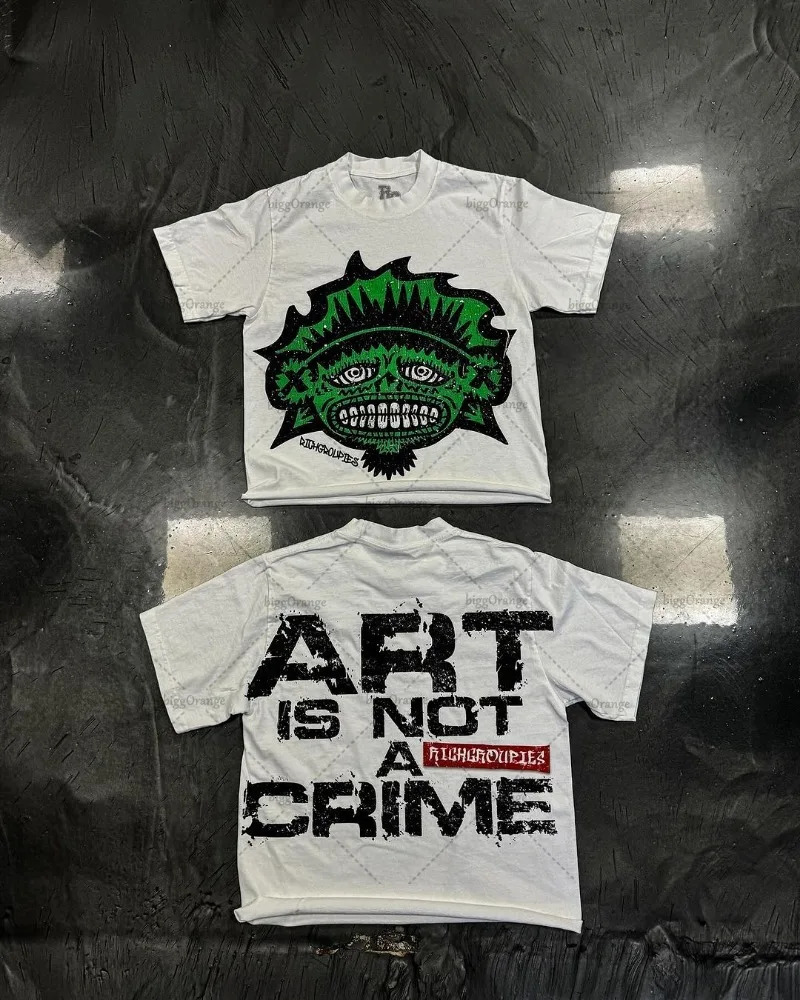 European and American Street Clothing Letter Portrait Printed Tshirt Men Y2k Harajuku Fashion Oversized Shortsleeved Women 240518