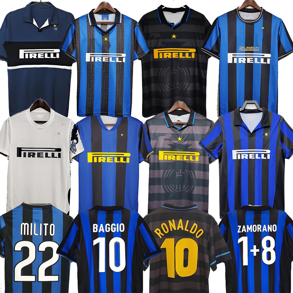 ADRIANO MILITO SNEIJDER ZANETTI MILAN Retro Soccer jersey Eto'o Football 95 96 97 98 99 Djorkaeff Baggio 04 05 08 09 10 BATISTUTA Inter RONALDO R.CARLOS football shirt