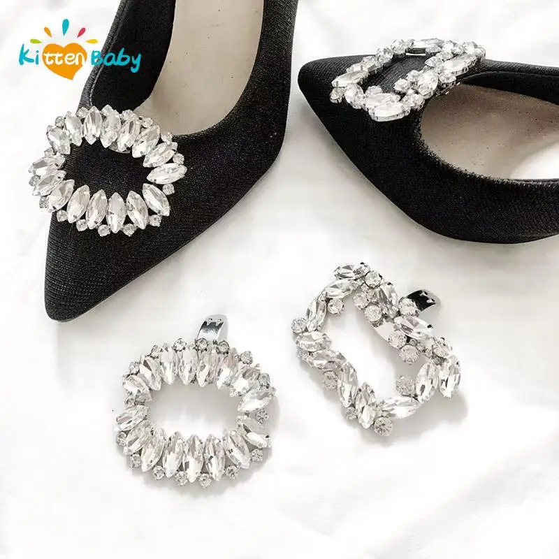 1Pc Shiny Crystal Shoes Clips Women High Heel Wedding Bride Rhinestone Charm Buckle Decoration Jewelry Accessories 240520