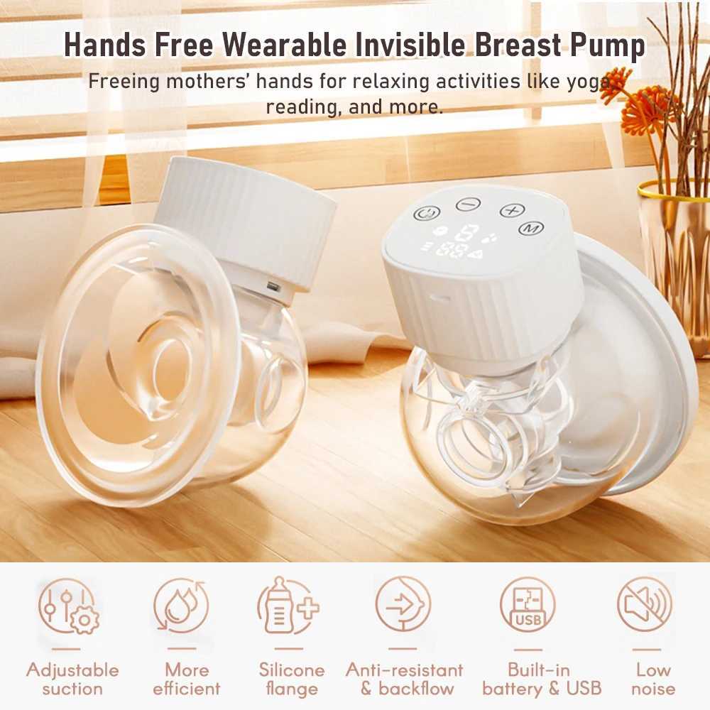 Breastpumps YD-1193 wearable invisible electric breast pump no need for portable brushless low noise electric feeding pump mode suction level WX