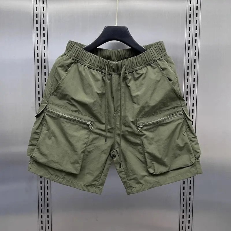 Large Pocket Workwear Shorts For Men Summer Breathable Quick Drying Casual Streetwear Sport Simple Straight Five Point Short 240513