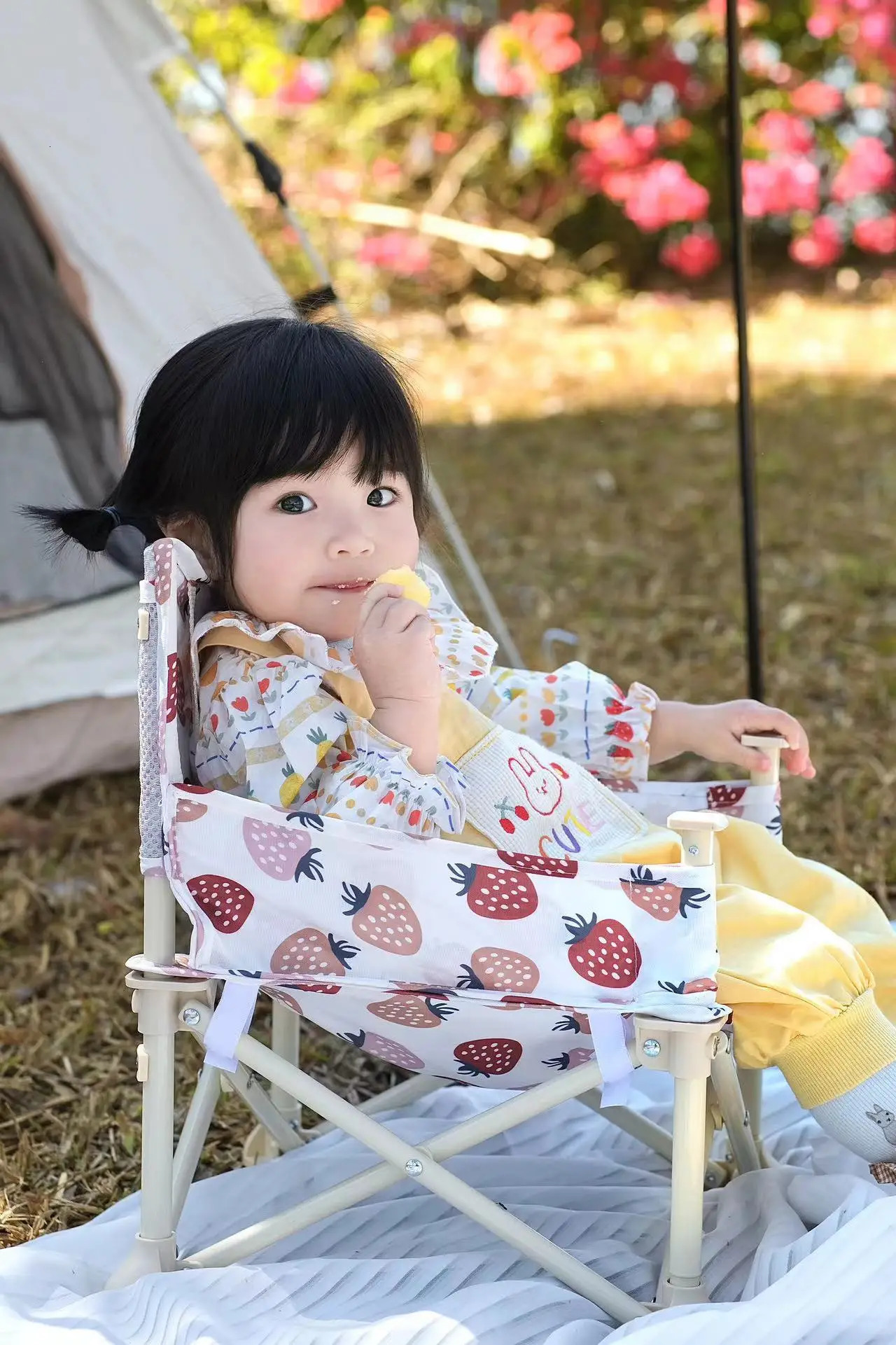 Instagram Baby Outdoor Camping and Picnic Chair Portable Foldable Lawn Dining Chair Learning Seat Pography Prop 240520