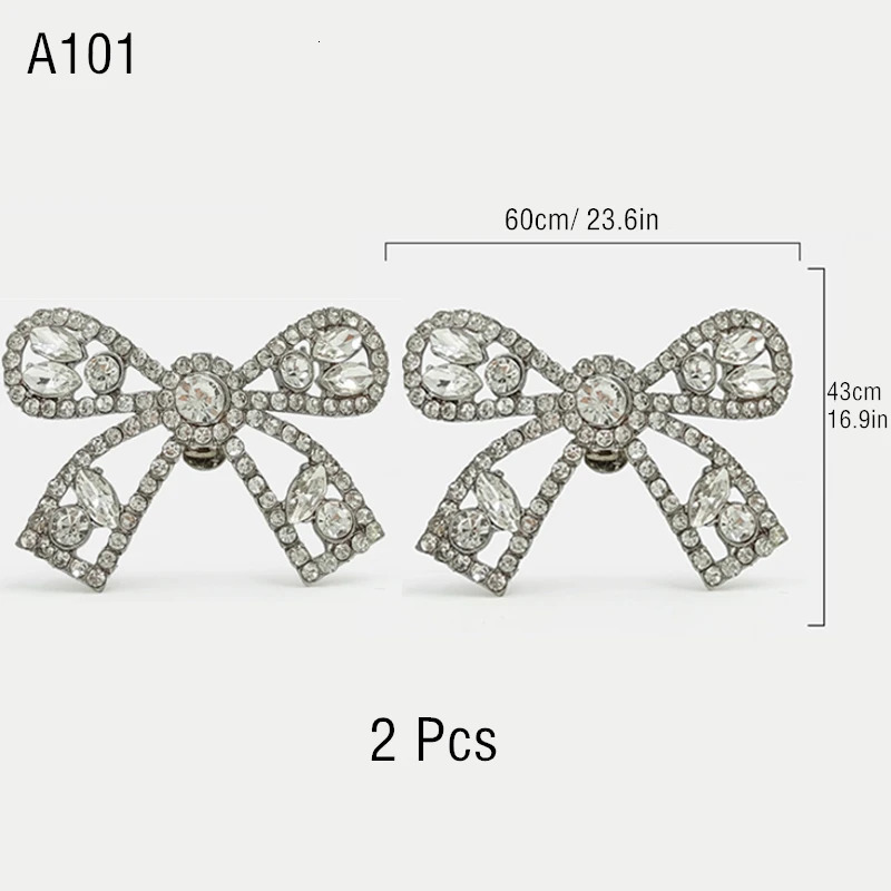2Pcs Butterfly shaped Rhinestone Shoe Buckles For High Heels Decoration Detachable Metal Crystal DIY Accessories 240520