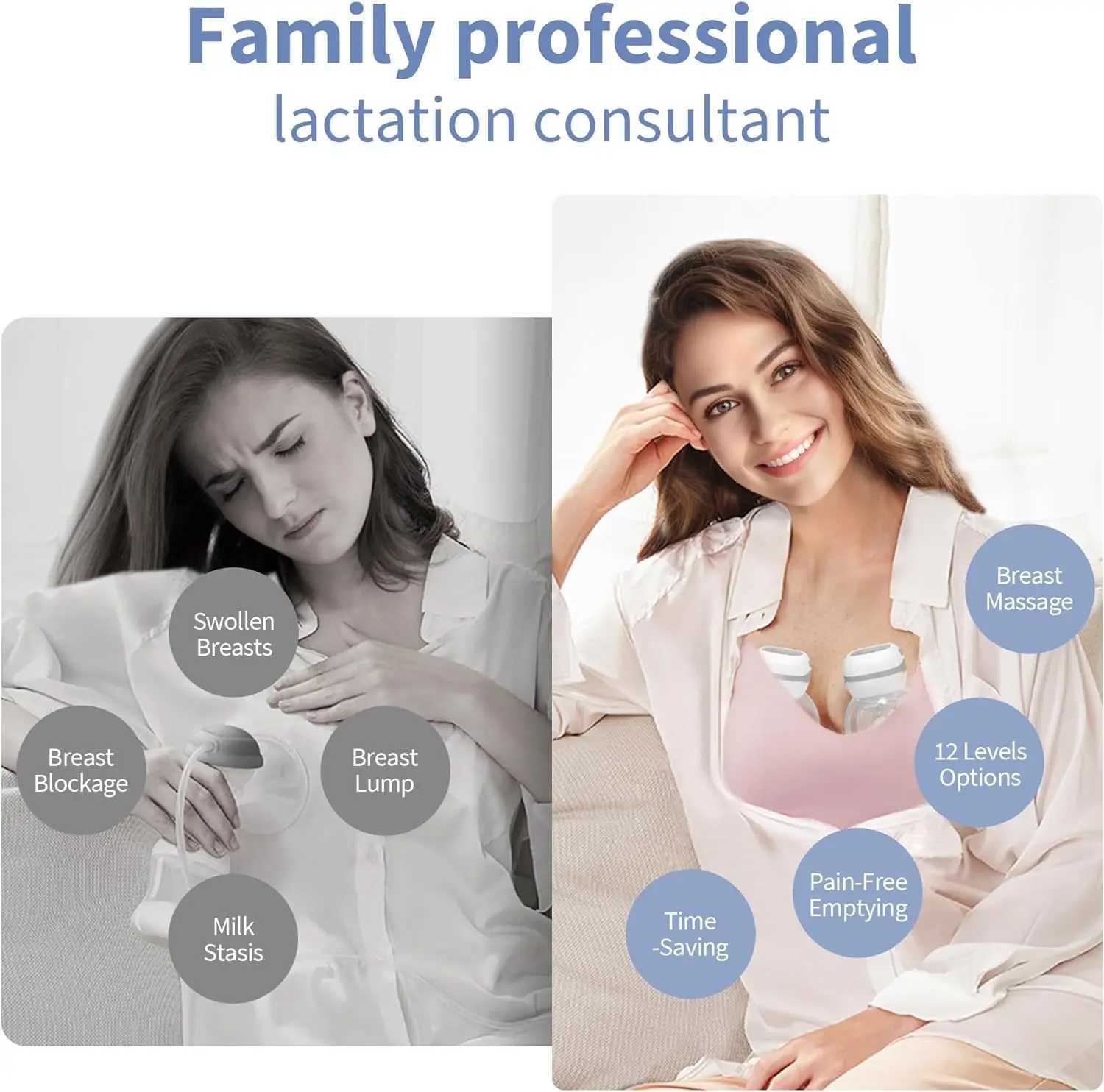 Breastpumps Wearable breast pump Wearable smart breast pump Postpartum automatic hands-free large suction integrated electric breast pump H241217