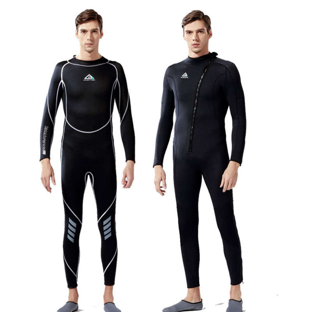 3mm Suit, Men's One Piece, Warm Surfing Jellyfish Clothes, Women's Long sleeved, Cold proof Diving Winter Swimming Clothes and Pants H520-14