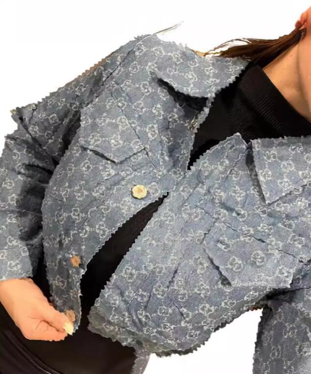 Designer Women Jackets NEW For Letter Luxury Denim Cloth Short Jackets Women Designer Print Jacket Coats Lapel Neck Sweatshirt