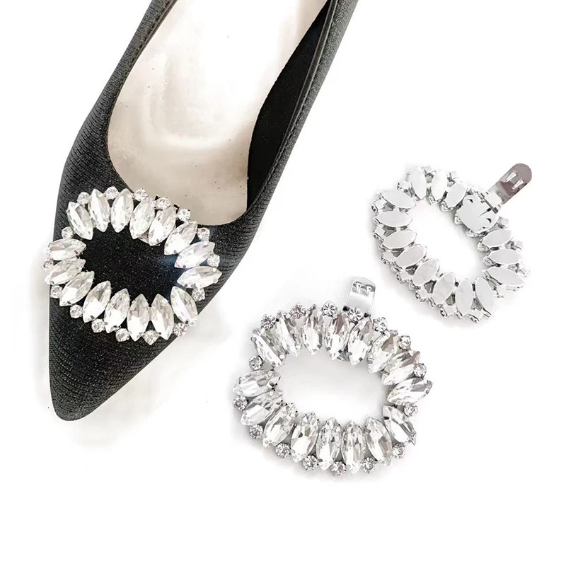 1Pc Shiny Crystal Shoes Clips Women High Heel Wedding Bride Rhinestone Charm Buckle Decoration Jewelry Accessories 240520