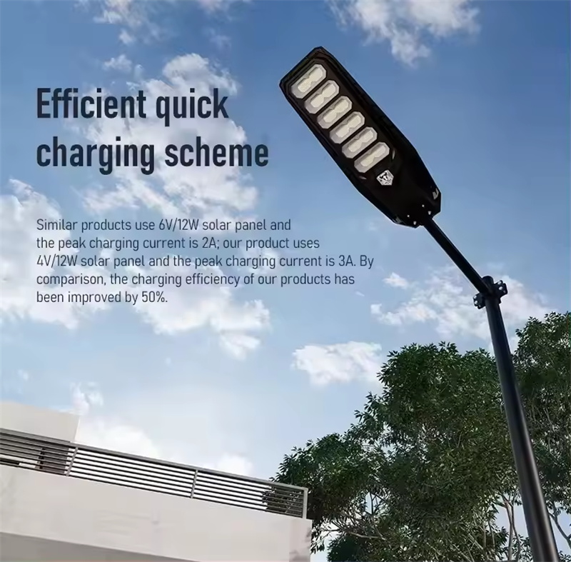 Upgraded Solar Street Light 300W 400w 500w 600w Waterproof IP65 All in one Road Light with pole
