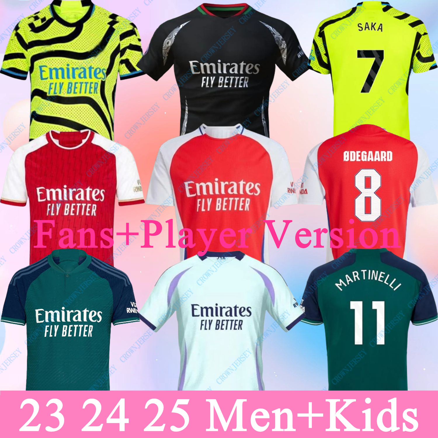 2024 2025 G.JESUS soccer jerseys RICE SMITH ROWE SAKA Fans Player J.TIMBER MARTINELLI TIERNEY 23 24 football shirt Men Kids ODEGAARD SAMBI FABIO VIEIRA SALIBA