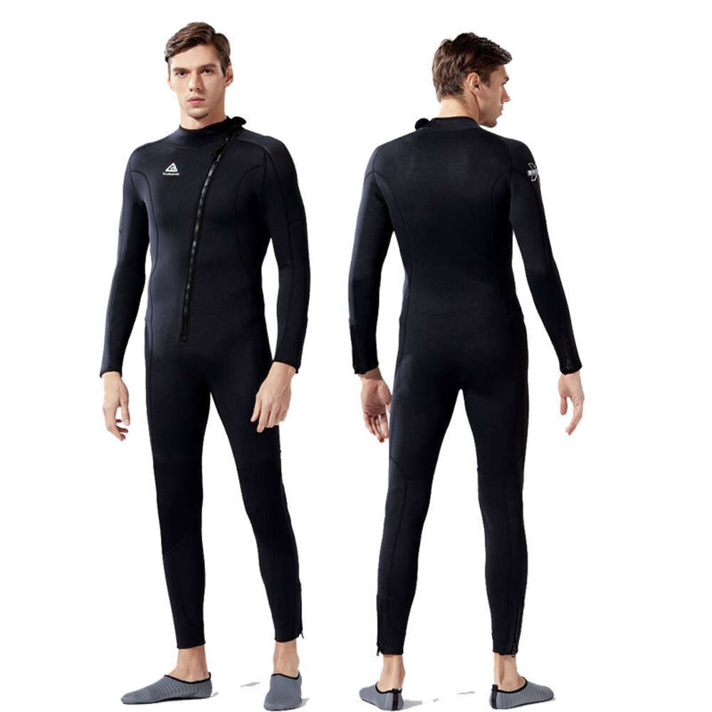 3mm Suit, Men's One Piece, Warm Surfing Jellyfish Clothes, Women's Long sleeved, Cold proof Diving Winter Swimming Clothes and Pants H520-14