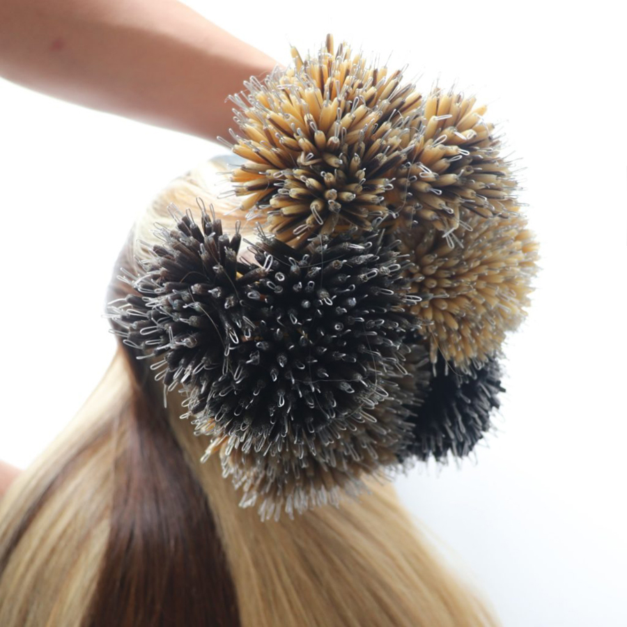Pre Bonded Human Hair Extensions Nano Micro Links Rings Hair For Human Hair Feather Extensions 100G/100strands Straight 14-26inch