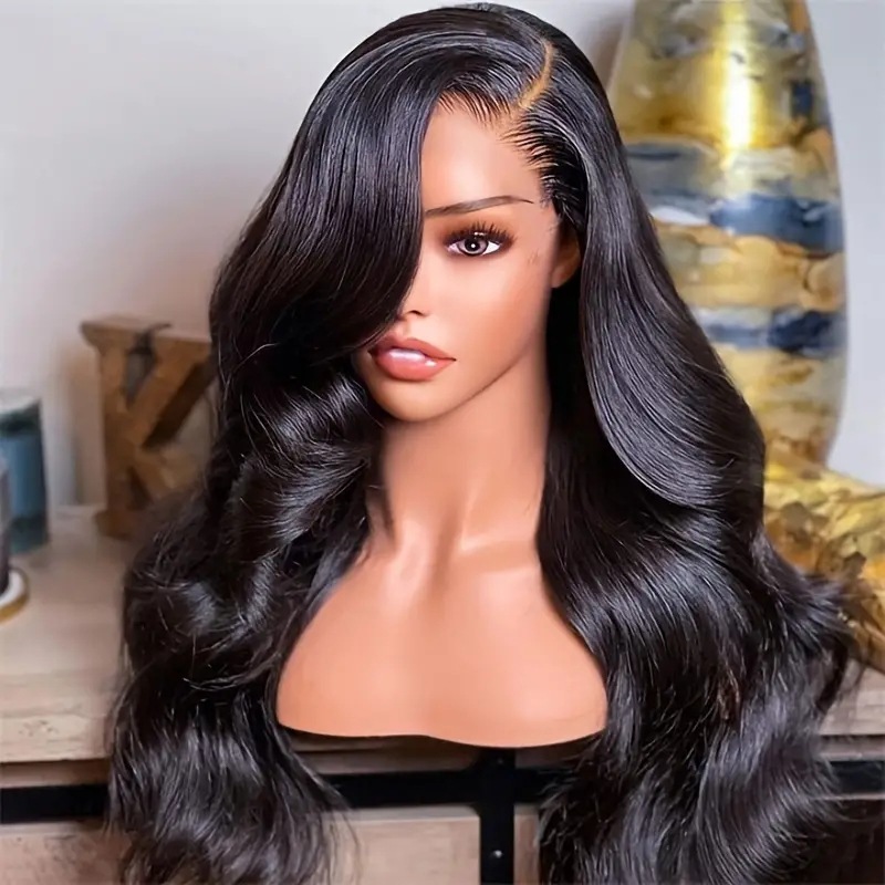 24 Inches Side Parting Long Wigs Black Big Wavy Hair For Black Women Europe America Fashion Deep Wave Rose Net Long Hair Wholesale
