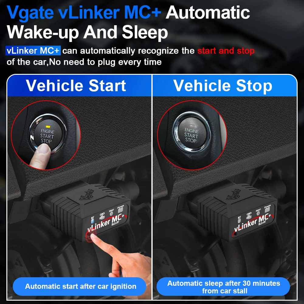 Vgate vLinker MC + ELM327 V2.2 Bluetooth 4.0 OBD2 Scanner OBD 2 WIFI BimmerCode FORScan Auto Car Diagnostic tools ELM 327 V1 5