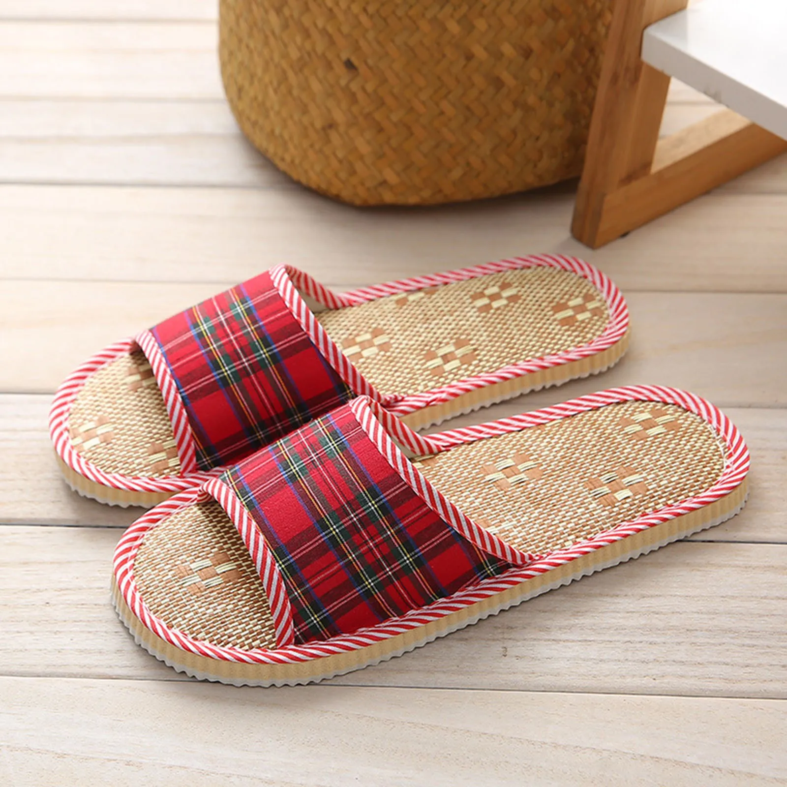 Women Indoor Floor Flat Shoes Spring Autumn Linen Flip Flops Home Slippers Female Slipper Comfortable Zapatillas de hombre 2023