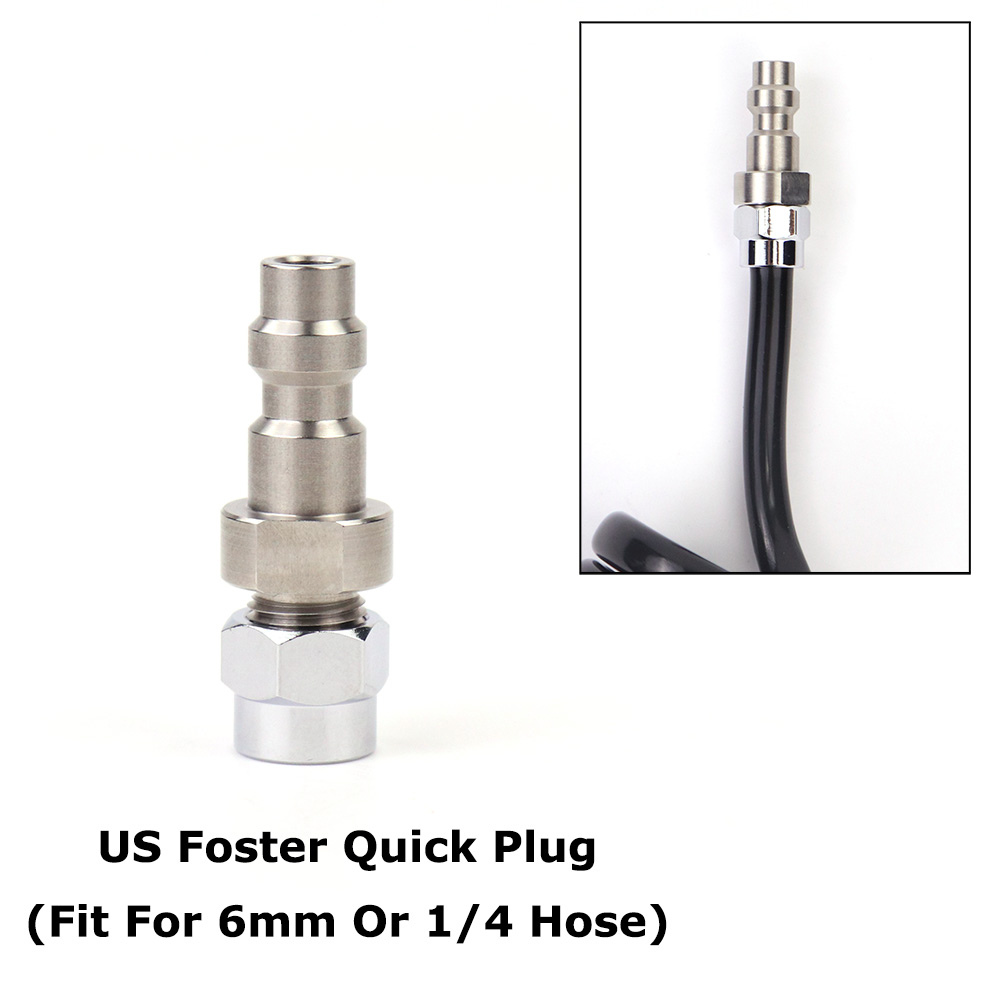 Airsoft HPA (US)2302 23-2 Foster Quick Disconnect QD With Push-In Pipe Fitting Assembly For 6MM Or 1/4Inch Hose