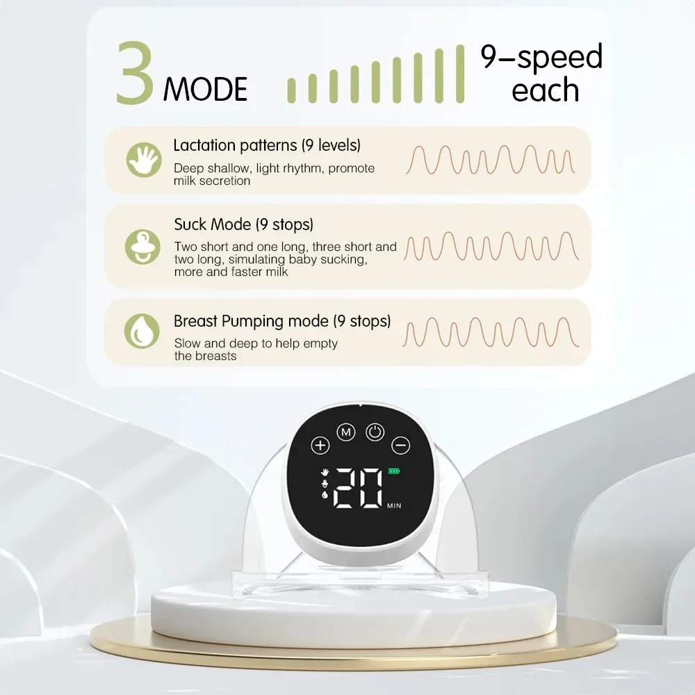 2/1pcs Wearable Breast Pump BPA-free Portable Electric Breast Pump Hands Free Low Noise Milk Collector for Breastfeeding