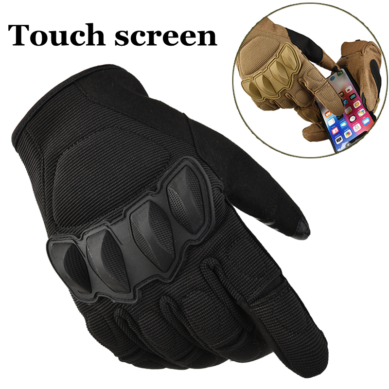 Touch Screen Full Finger Tactical Gloves Motorcycle Motocross Military Hard Knuckle Full Finger Glove Mens