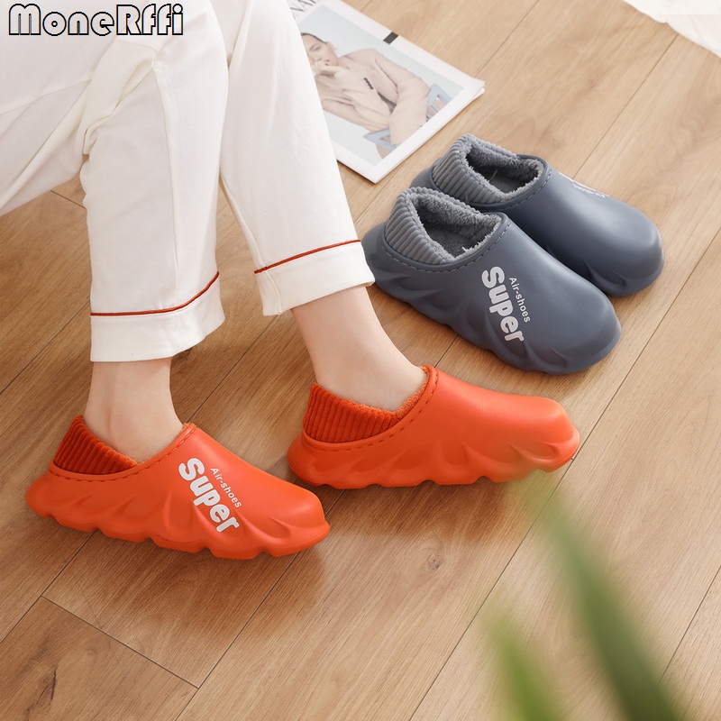 Winter Slippers Men Shoes Waterproof Warm Sneaker Slippers Women Non-Slip Indoor Plush Home Footwear Outdoor Platform Shoes Man