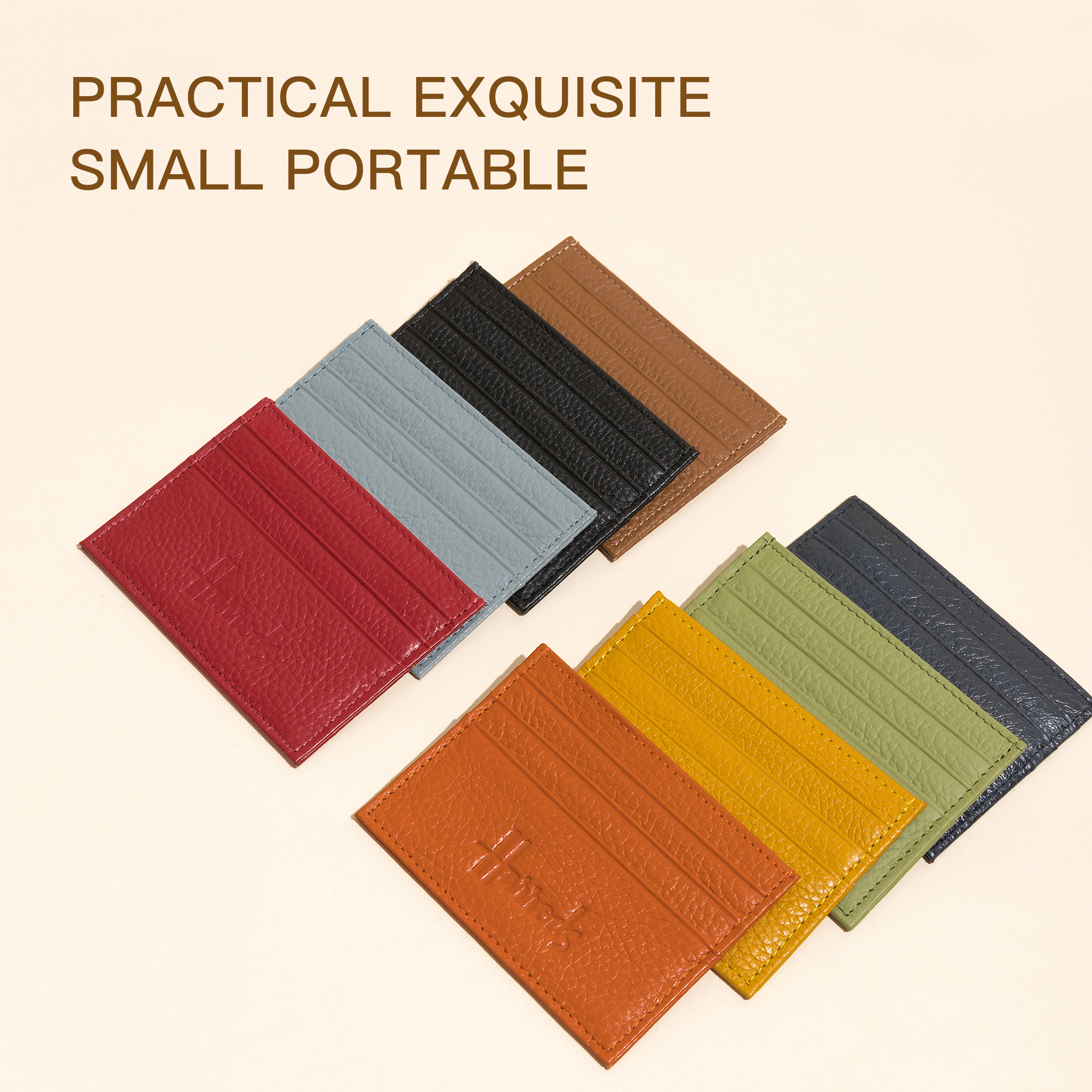 Top Cow Genuine Leather Card Case Slim Front Pocket Wallet for Women Credit Card Holder Thin Minimalist Wallet Multi Colors