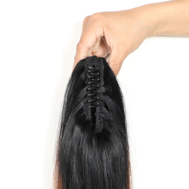 Ombre T1B/4/27 Straight Ponytail Claw Clip In Ponytail Human Hair For Women Brazilian Remy Hair Clip In Ponytail Extensions
