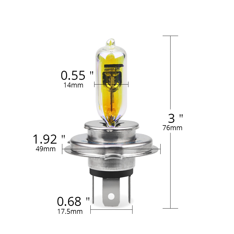 2pcs H4 Halogen Bulb 12V 60/55W P43T 2300k Golden Yellow Car HeadLight H4 55W High Low Beam Halogen Car Styling