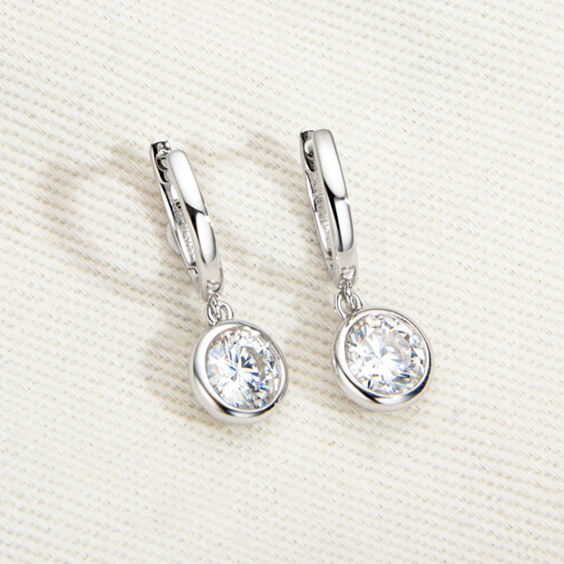 DJMAX 1CT Moissanite Earrings for Women Top Original 925 Sterling Silver Lady's Moissanite Diamond Hoop Earrings New 2023