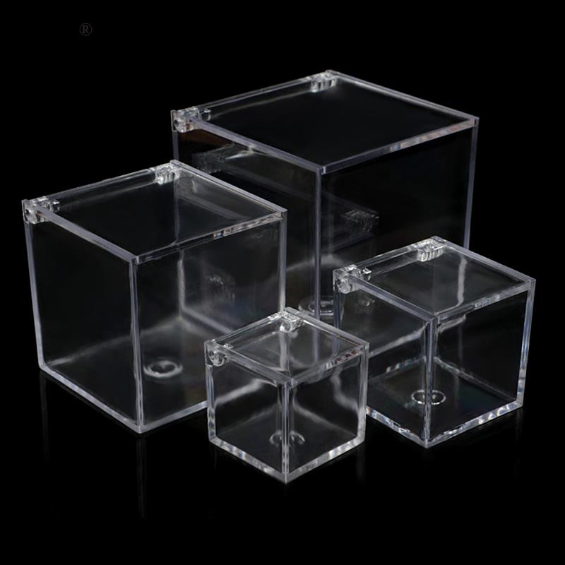 4.5cm-10cm Large Capacity Jewelry Storage Box Clear Acryl Cube Portable Jewelry Storage Earrings Necklace Ring Jewelry Display