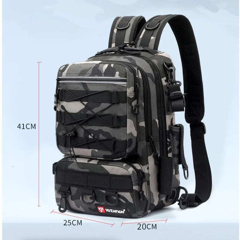 Camouflage Lure Fishing Bags Multi-functional Backpack Outdoor Sports Large Capacity Rod Fishing Tackle Bag Fly Fishing 240521