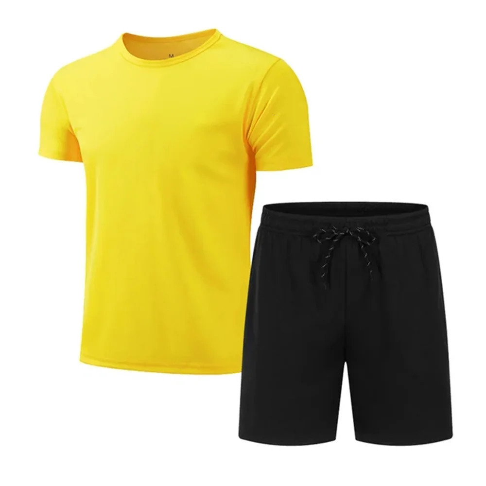 Mens summer quickdrying suit top and womens universal mesh fresh breathable shortsleeved Tshirt shorts 2 sets 240518