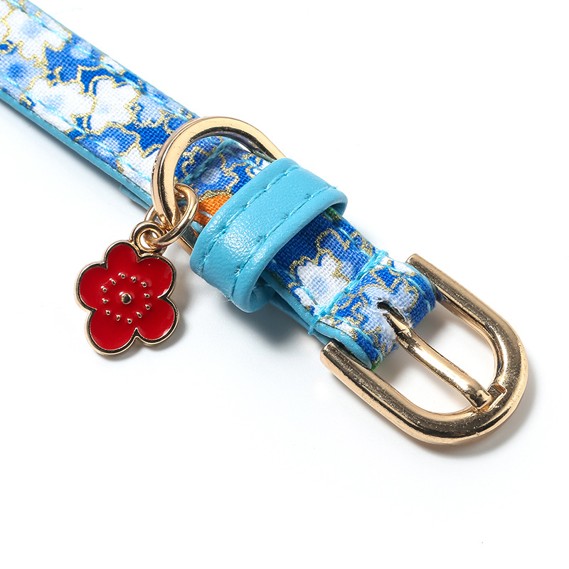 wer With Bow Tie Red ral Pendant Cute Dog Adjustable Kitty Kitten Collars Soft Leather Fancy Cat Collar for Female Girl Male Boy Cats B239