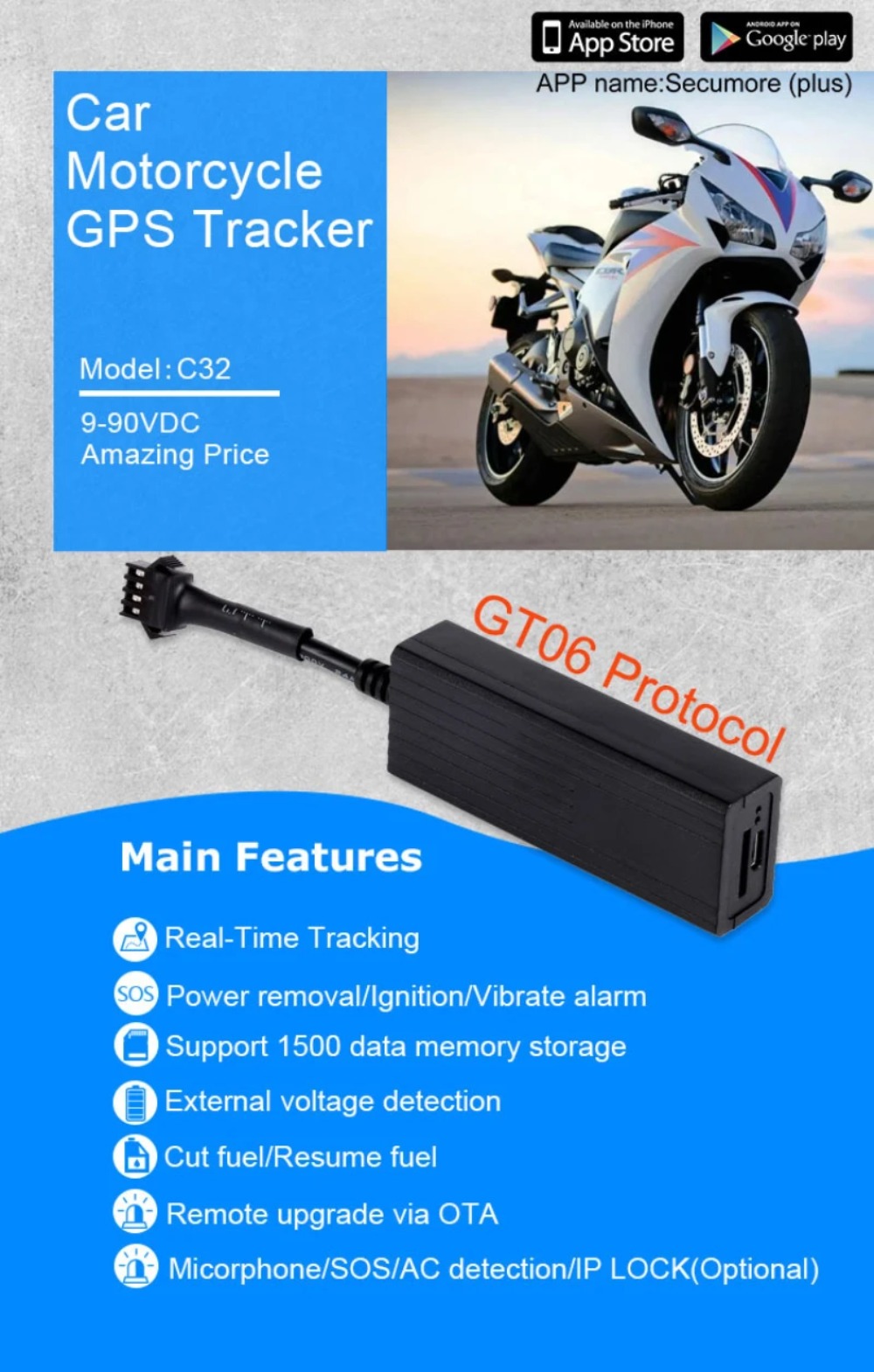 C32 2G GPS Electric Car Locator 4P Electric Car Locator Anti-Theft Device Balance Car Locator Tracking Device Gps Tracker Car
