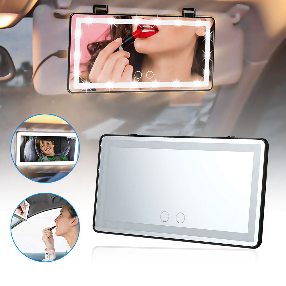 Car LED Cosmetic Mirror Sun Visor Vanity Mirror Makeup Car Visor Cosmetic Mirror With Lamp HD Makeup Mirror