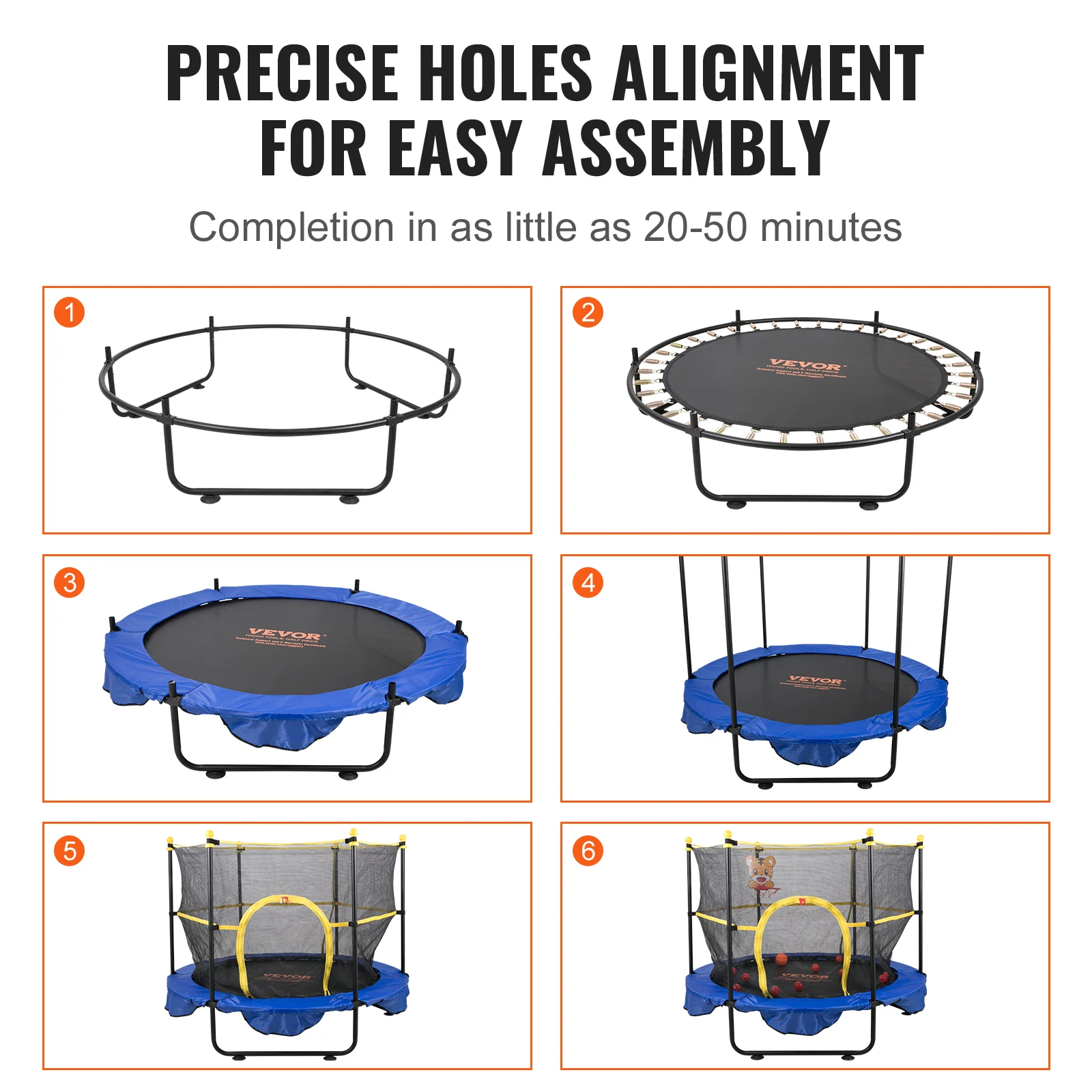 5FT for Trampoline VEVOR Kids 60" Indoor Outdoor Trampoline with Safety Enclosure Net Entertainment Support 60" smile 60" 60"