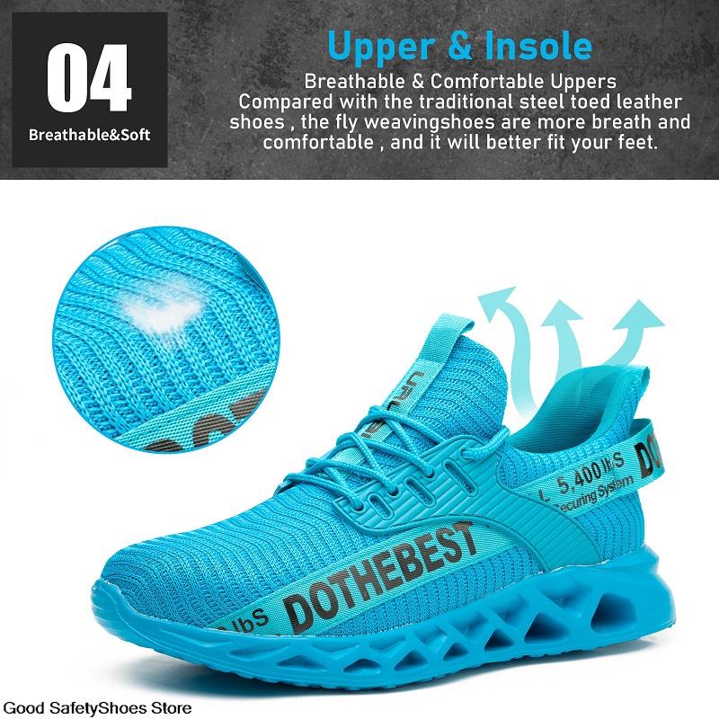 Men Construction Women Shoes Steel Toe Safety Boots Anti-Puncture Breathable Work Sneakers Lightweight 8a92