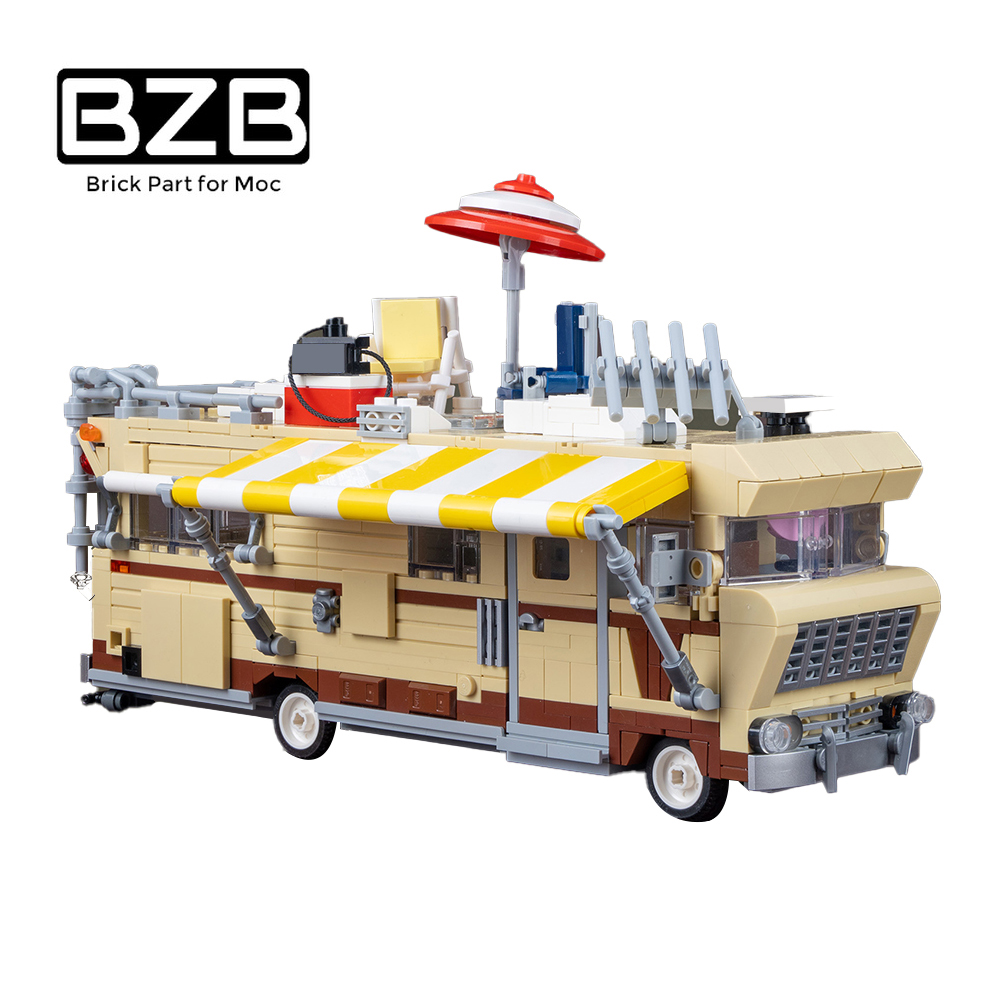 MOC high-tech brick horror Walking Dead bus building block set creative Dale's RV educational bricks children's gift toys