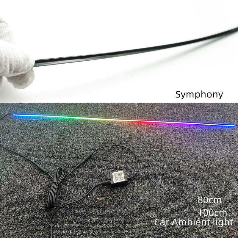 Universal For LED Strip 18 In 1 Symphony LED Car Ambient Lights RBG 64 Color Interior Acrylic Strip Light Guide Fiber Optic