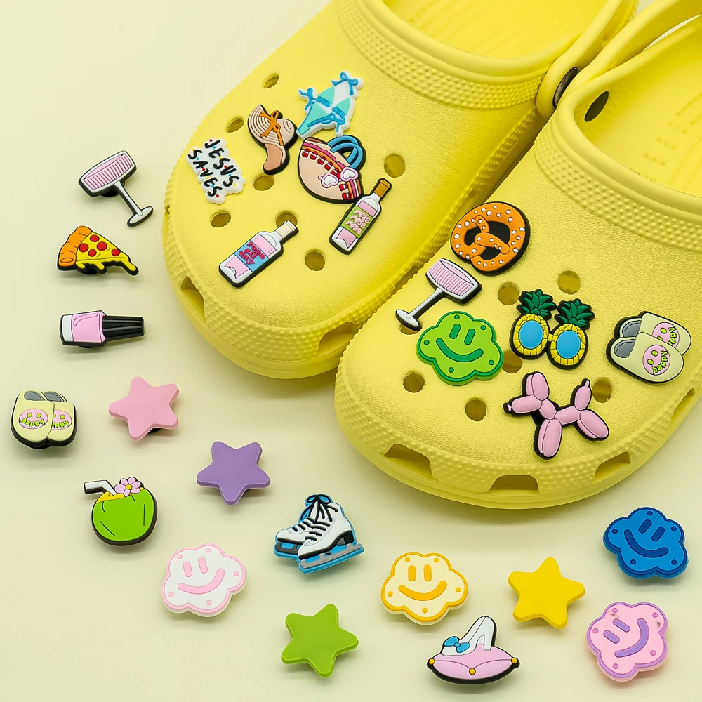 1pcs Casual Style PVC Shoe Charm for Accessories Pentagram Cosmetics Shoe Clips Decorations Buckle Sunglasses Hat Pins Clog