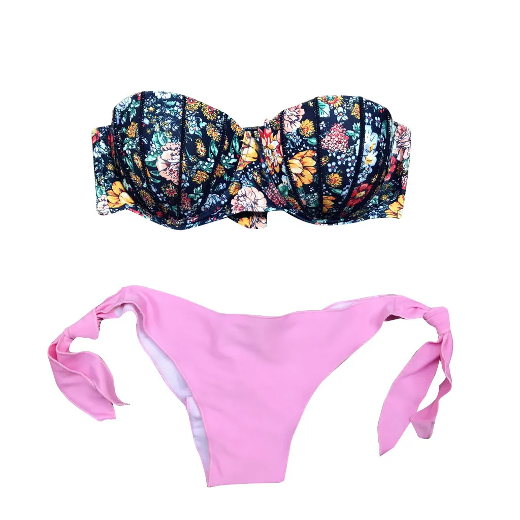 Swimwear Swimsuit 2025 Woman new 2023 Sexy Floral Print Breast Pad Swimwear Split Bathing Swimsuit Women's Bikinis Swimsuit Trend 2023
